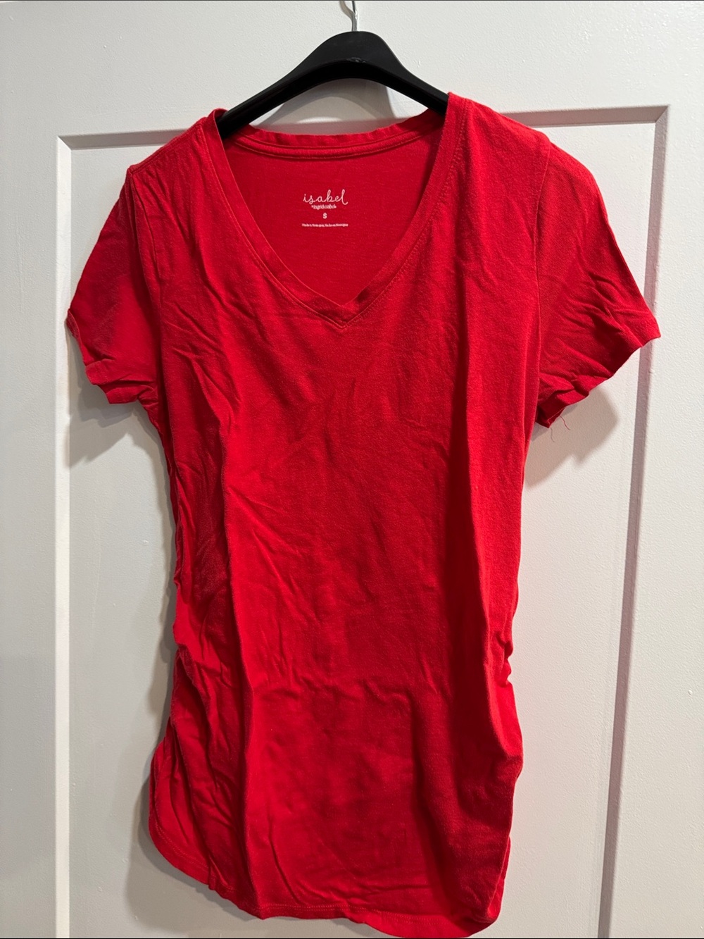 Isabel Maternity by Ingrid & Isabel Red V-Neck Short Sleeve Tee